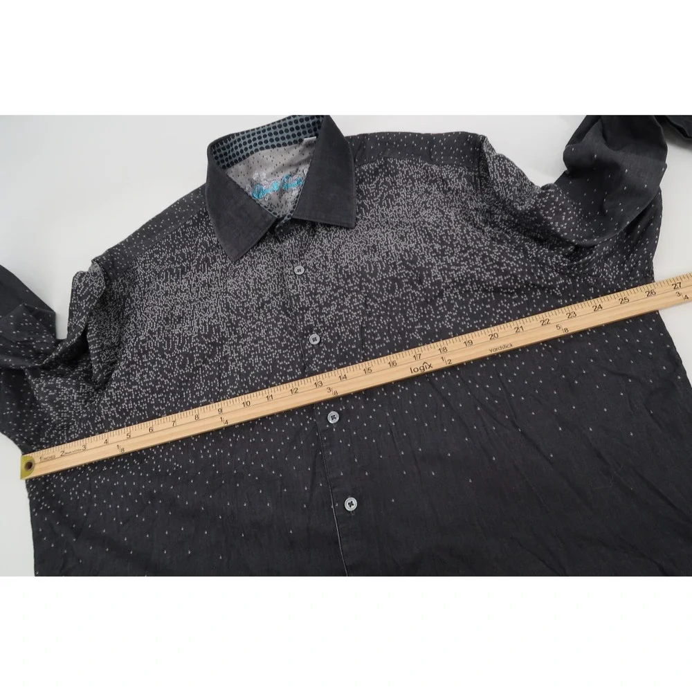 Robert Graham Button Down Mens 3XL Gray Gradient Geometric Classic Fit Shirt